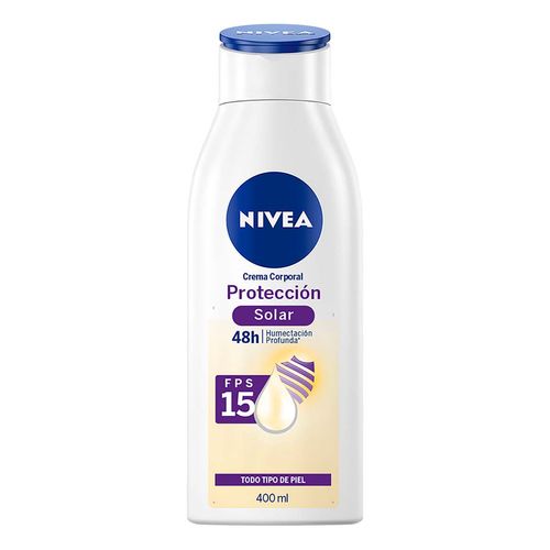 Crema corporal humectante NIVEA protección solar FPS15 todo tipo de piel 400 ml