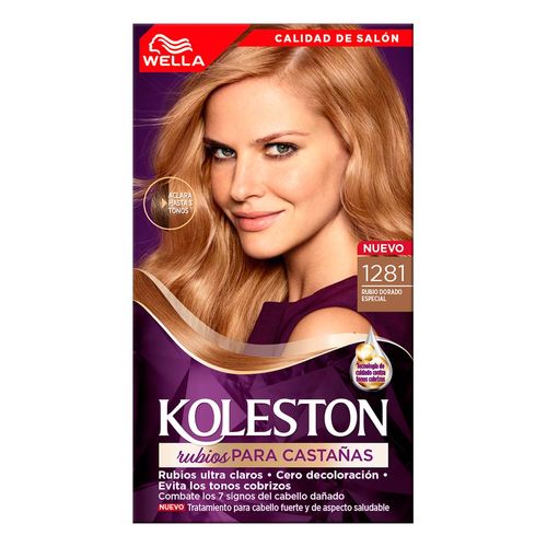 Tinte Permanente Koleston 1281 Rubio Dorado Especial