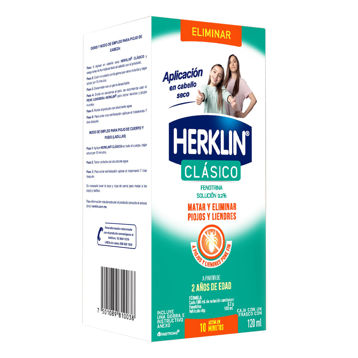 Shampoo para Piojos Herklin NF en Seco 120ml | Chedraui