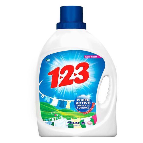 Detergente Líquido 123 Maxi Poder Fresca Blancura 4.65L