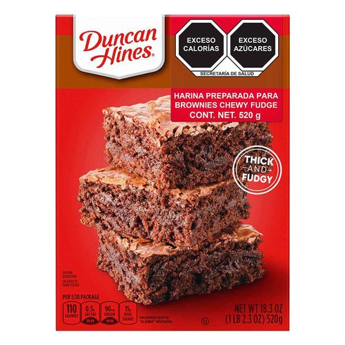Harina para Brownie Duncan Hines Chewy Fudge 520g
