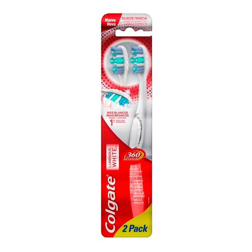 Cepillo de Dientes Colgate 360° Advanced Luminous White 2 Cepillos