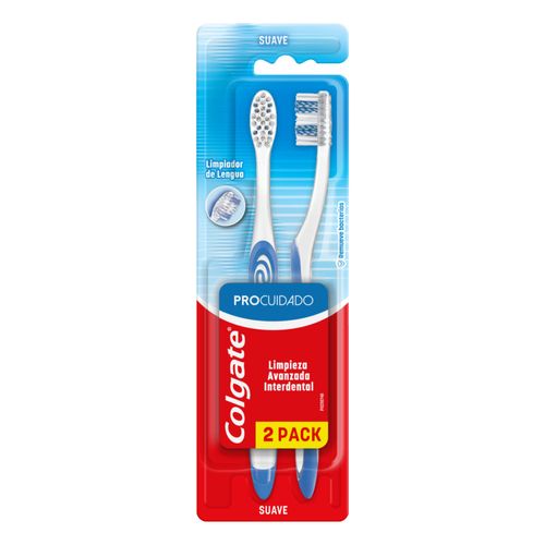 Cepillo de Dientes Colgate Pro Cuidado Suave 2 Piezas