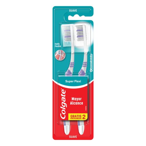 Cepillo Dental Colgate Super Flexi + Capuchón 2 Piezas
