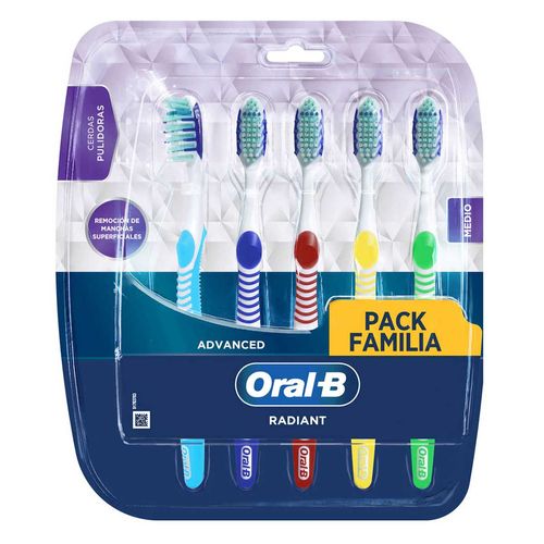 Cepillo de Dientes Oral-B Advanced Radiant Medio 5 Cepillos