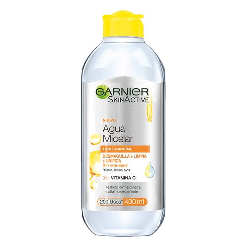 Agua Micelar Garnier Skin Active Express Aclara Tono Uniforme 400ml