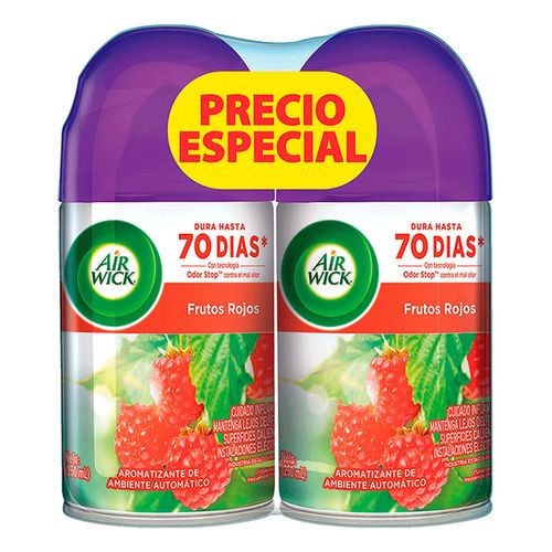 Repuestos de Aromatizante Air Wick Freshmatic Aroma Frutos Rojos 2 Repuestos de 250ml