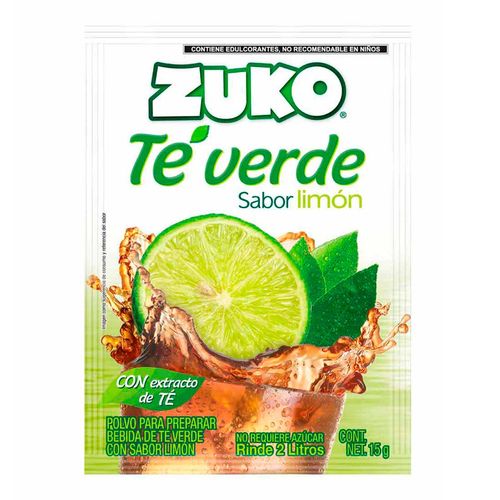 Bebida Instantánea Zuko Té helado Té Verde Sabor Limón 15g