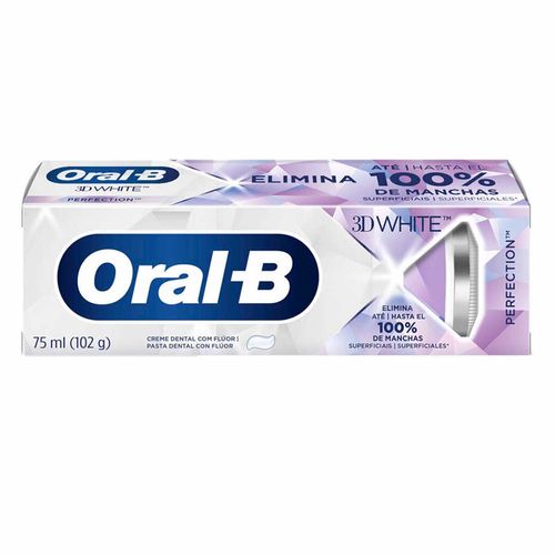 Pasta Dental Oral-B 3D White Perfection Con Flúor 75ml