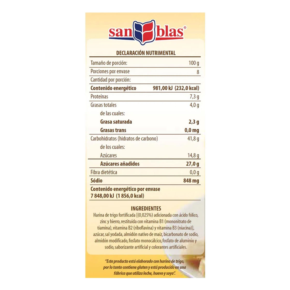 Harina San Blas para Hot Cakes Tradicionales 800g | Chedraui