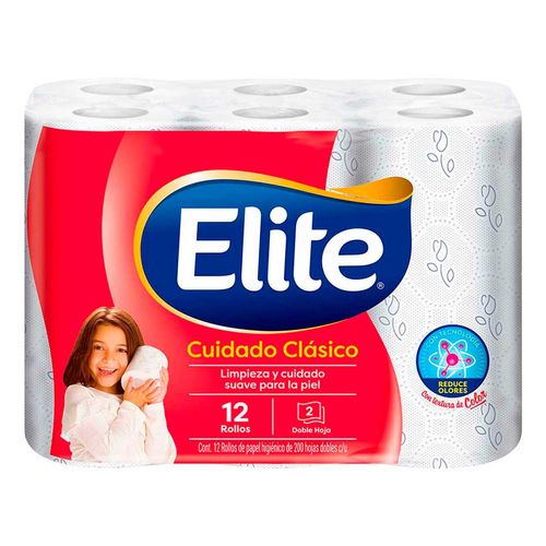 Papel Higiénico Elite Cuidado Clásico 12 Rollos