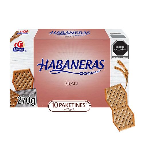Galletas Gamesa Habaneras Bran Trigo 10 Paketines De 27g