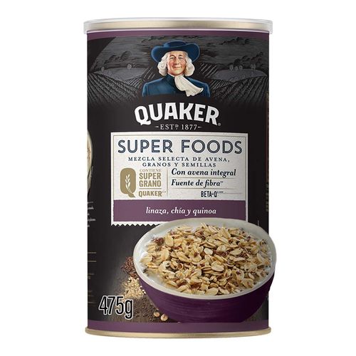 Hojuelas De Avena Con Linaza, Chía Y Quinoa Quaker Super Foods 475g