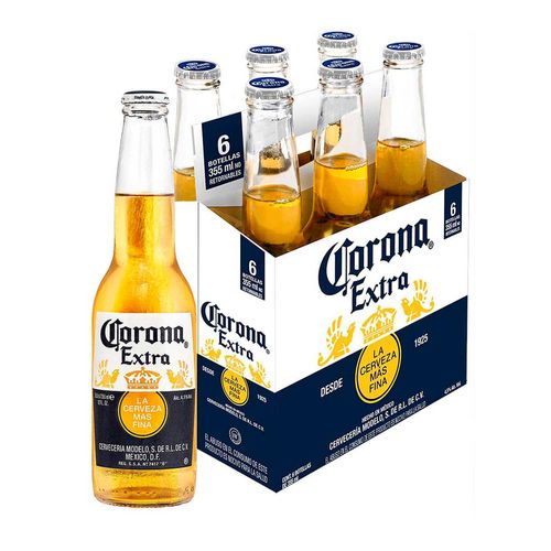 Cerveza Corona Extra 6 Botellas de 355ml c/u