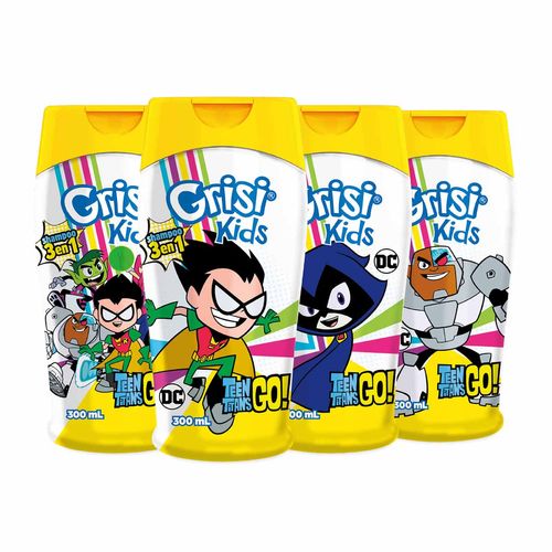 Shampoo Infantil Grisi Kids 3 en 1 Teen Titans Go! Diferentes Diseños 300ml