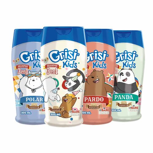 Shampoo Infantil Grisi Kids 3 en 1 We Bare Bears Diferentes Diseños 300ml