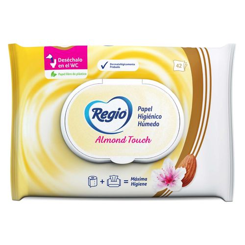 Papel Higiénico Húmedo Regio Almond Touch 42 Hojas