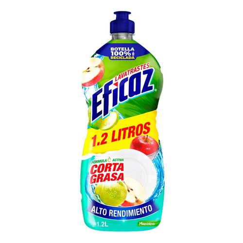Lavatrastes Líquido Eficaz Manzana Corta Grasa 1.2L