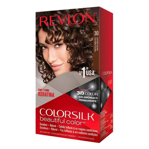 Tinte para cabello Colorsilk con Queratina tono 30 Castaño Oscuro 59.1 ml