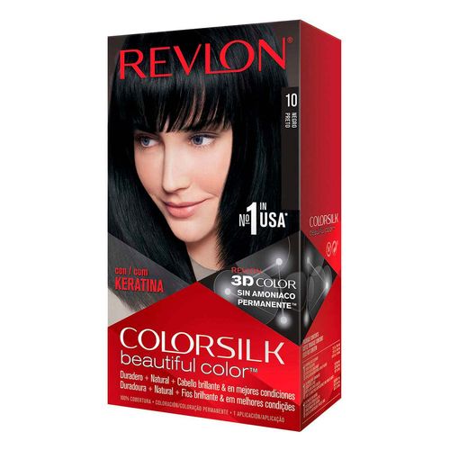 Tinte para cabello Colorsilk con Queratina tono 10 Negro 59.1 ml