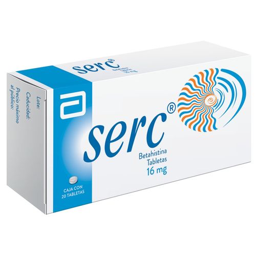 Tabletas Serc 16mg Caja con 20 Tabletas