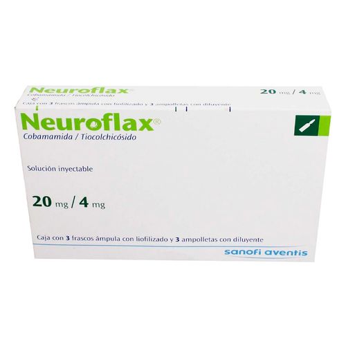 Solución Inyectable Neuroflax 20mg/4mg 3 Ámpulas con Liofilizado y 3 Diluyentes