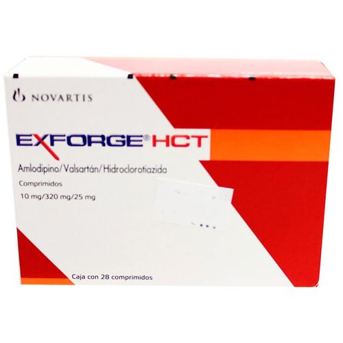 Comprimidos ExforgeHCT 10mg/320mg/25mg Caja con 28 Comprimidos