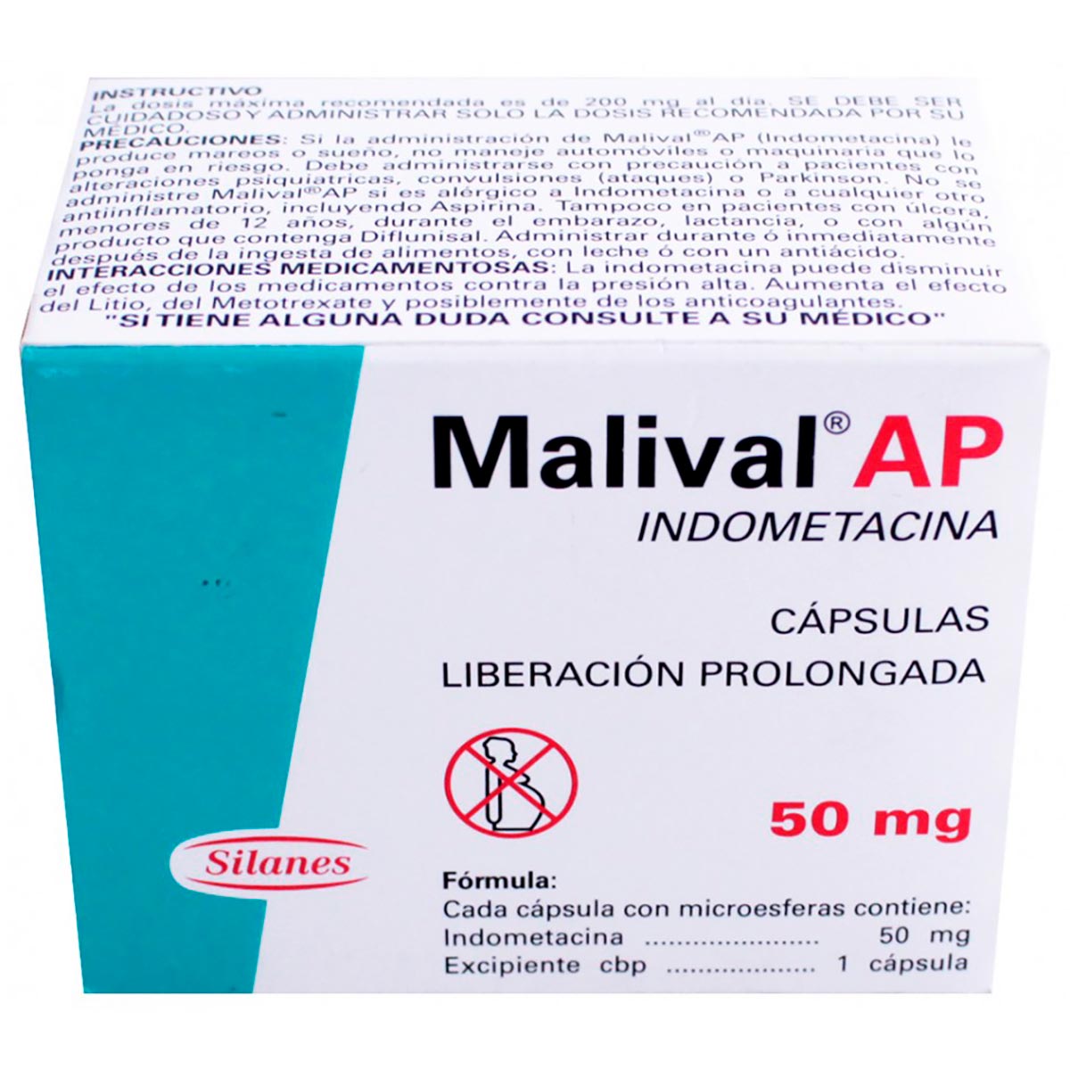 Cápsulas Malival AP 50mg Liberación Prolongada Caja con 28 Cápsulas ...