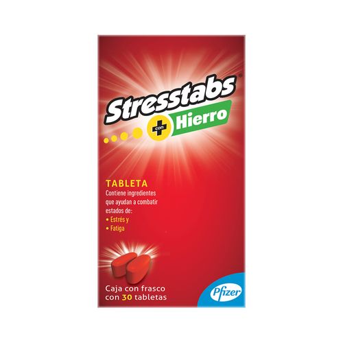 Stresstabs Multivitamínico con Hierro Frasco con 30 Tabletas