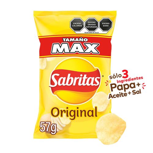 Papas Con Sal Sabritas Original 57g
