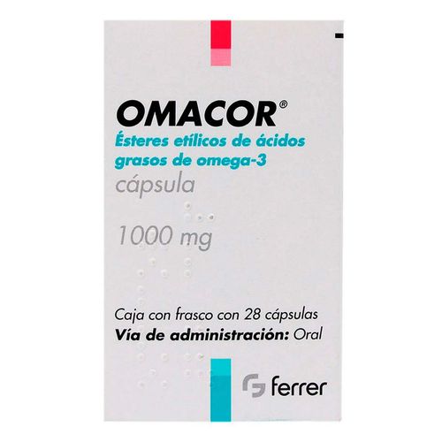 Cápsulas Omacor 1000mg Frasco con 28 Cápsulas