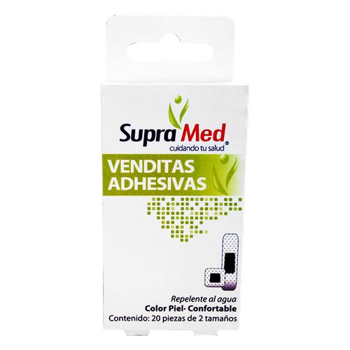 Venditas Adhesivas SupraMed Color Piel 2 Tamaños 20 Venditas