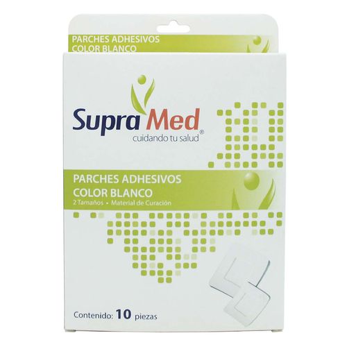 Parches Adhesivos SupraMed Color Blanco 2 Tamaños Caja con 10 Parches