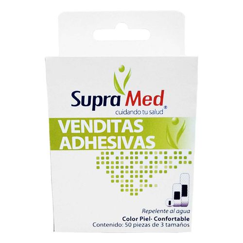 Venditas Adhesivas SupraMed Color Piel 3 Tamaños 50 Venditas