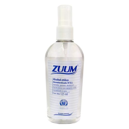 Alcohol Desnaturalizado Zuum en Spray 125ml