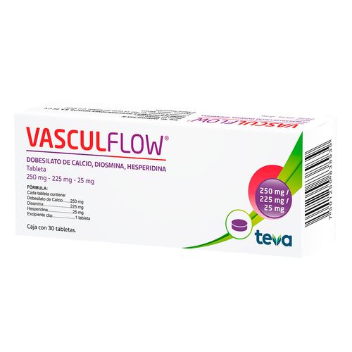 Tabletas Vasculflow Caja con 30 Tabletas
