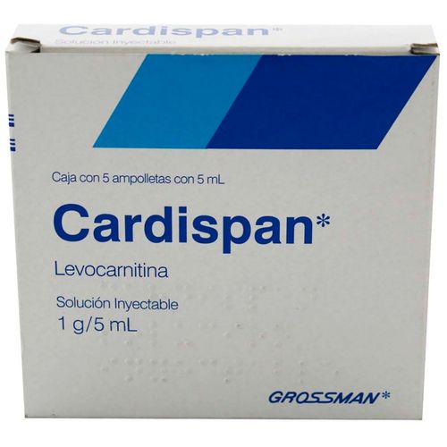 Solución Inyectable Cardispan 1g/5ml Caja con 5 Ampolletas con 5ml