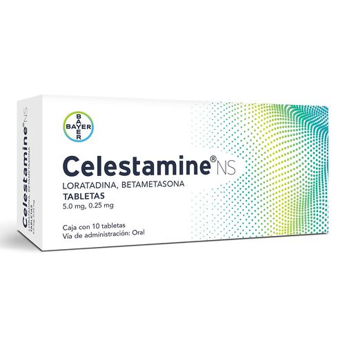 Tabletas Celestamine NS 5.0mg/0.25mg Caja con 10 Tabletas