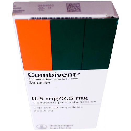 Solución para Nebulización Combivent 0.5mg/2.5mg Caja con 10 Ampolletas de 2.5ml
