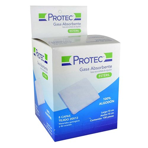 Gasa Protec Absorbente 10X10 Caja con 100 Gasas