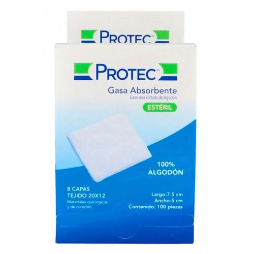 Gasa Protec Absorbente  7.5X5 Caja con 100 Gasas