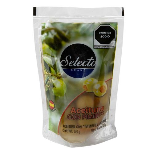 Aceituna Selecto Brand Rellena Pimiento Doy Pack 190g