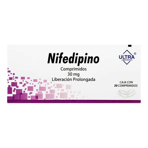 Comprimidos Genéricos Nifedipino 30mg Liberación Prolongada Caja con 30 Comprimidos