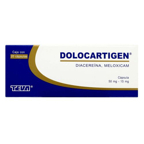 Cápsulas Dolocartigen 50mg/15mg Caja con 20 Cápsulas