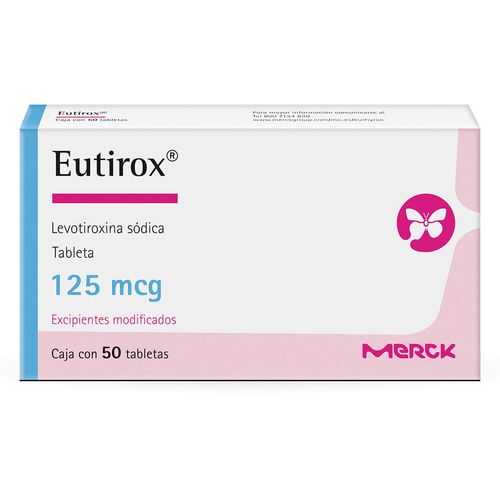Tabletas Eutirox 125mcg Caja con 50 Tabletas