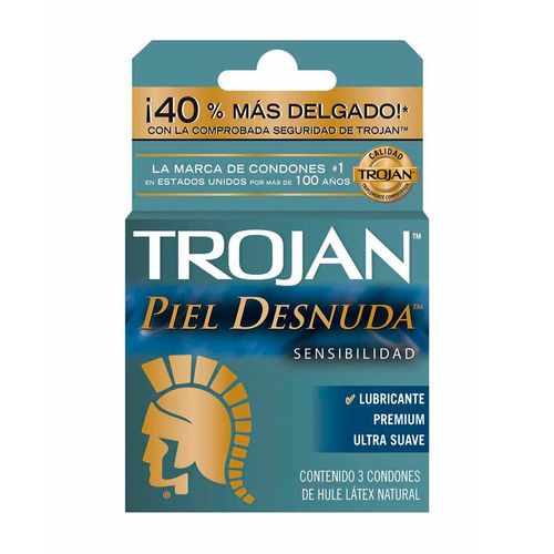 Condones de Látex Trojan Piel Desnuda 3 Condones