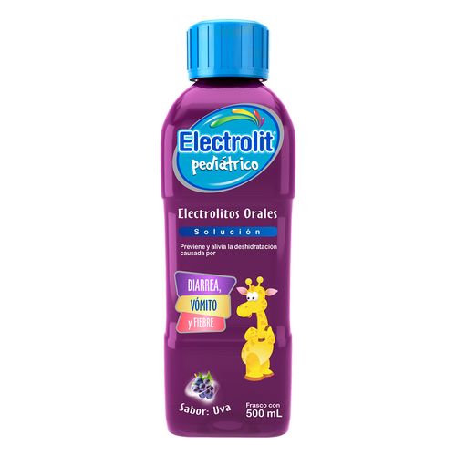 Electrolitos Orales Solución Pediátrica Electrolit Pediátrico Sabor Uva 500ml