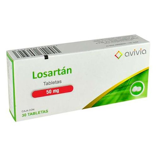 Tabletas Genéricas Losartán 50mg Caja con 30 Tabletas