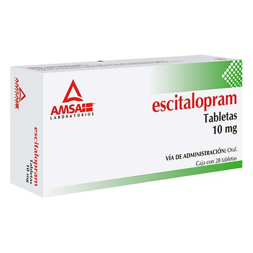 Tabletas Genéricas Escitalopram 10mg Caja con 28 Tabletas