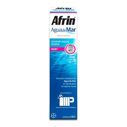 Solución Nasal Afrin Pure Sea Baby Descongestión e Higiene Agua de Mar 50ml